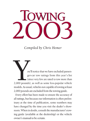 Trailer Life Towing Guide 2003